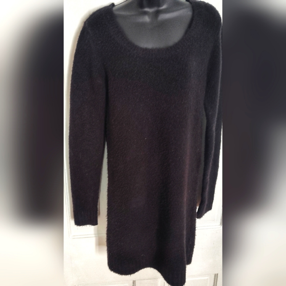 Arizona Jeans Co. Black clingy boat neck long sleeve sweater dress